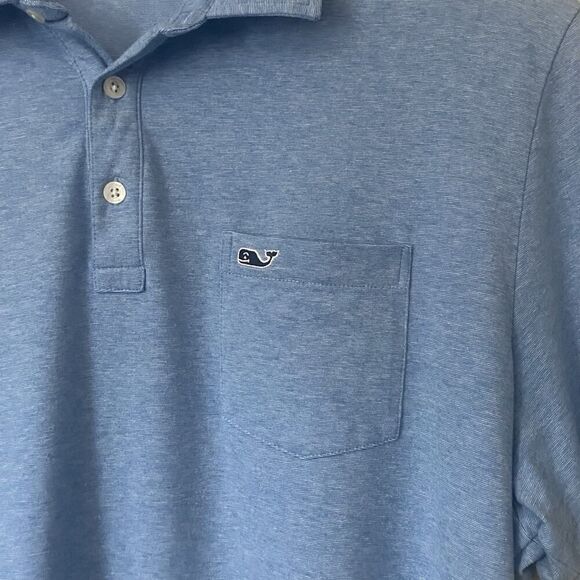 Vineyard Vines Mens Size XL Edgartown Polo Shirt Short Sleeve Heather Blue - Picture 5 of 9